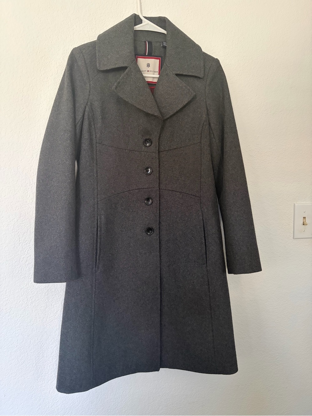 Tommy Hilfiger Charcoal Gray Women's Wool Trench Coat